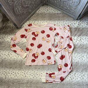 Burt's Bees Kids apple bee pajama set girls size 12 preppy feminine loungewear